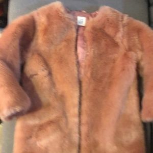 Girl’s Pink Faux Fur Coat
